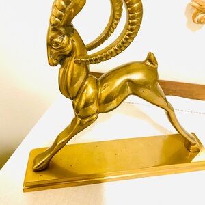 Brass ram bookend.